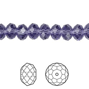 Bead 144pk tanzanite, Crystal Passions® 8x6mm rondelle 5040