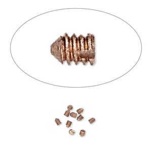 Screw, Screw-Tite Crimps™, copper-plated copper, 2x1mm rectangle. Sold per pkg of 10.