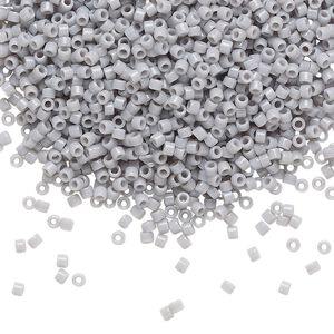 Seed bead, Delica®, glass, pkg/7.5g, #11 round, opaque ghost grey (DB-1139).