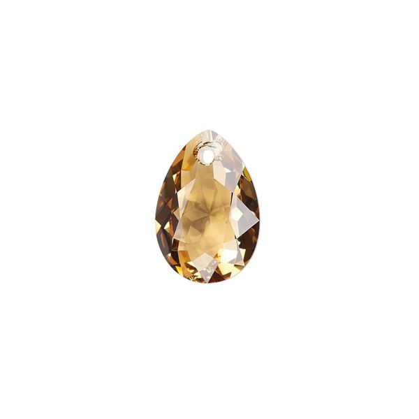Drop 2pk light Colorado topaz, Crystal Passions® 16x11mm pendant pear cut 6433 image number 0