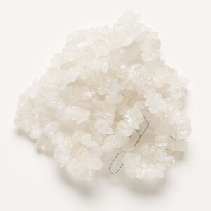 Quartz crystal 1pkg1, chip bead natural 32 inch small to large