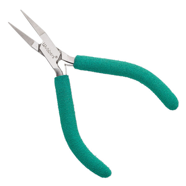 Pliers, Wubbers® Baby, flat-nose, stainless steel and rubber, 4.625 inches. image number 0