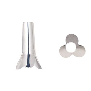 Bolo tip, sterling silver, 22.5x11.5mm, 5.2mm inside diameter. Sold individually.