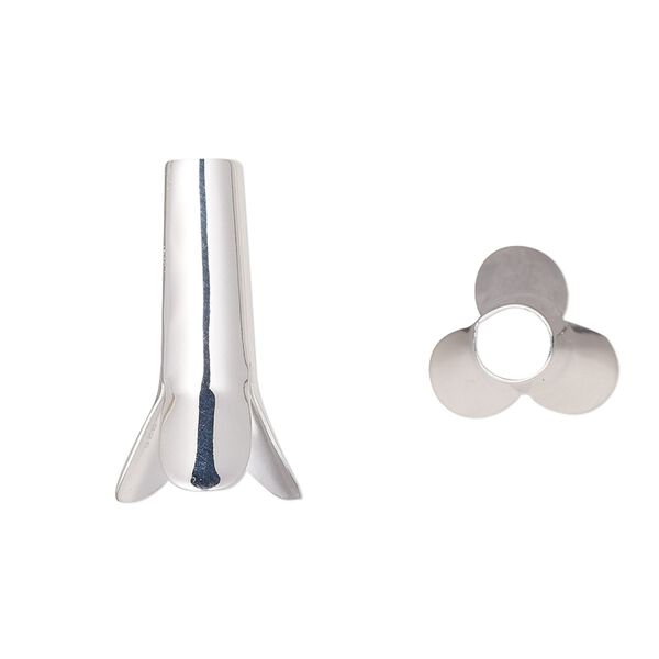 Bolo tip, sterling silver, 22.5x11.5mm, 5.2mm inside diameter. Sold individually. image number 0