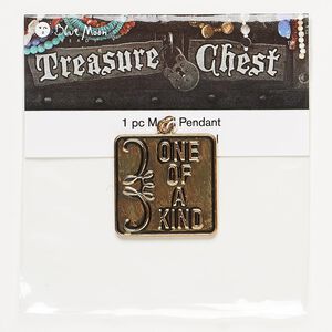 Drop, antique gold-finished "pewter" (zinc-based alloy), 28x27mm square. Sold individually.