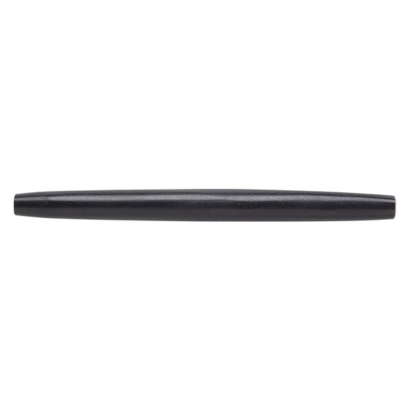 Bead, horn (dyed), black, 89x6mm-89x8mm hand-cut hairpipe, Mohs hardness 2-1/2. Sold per pkg of 12. image number 0