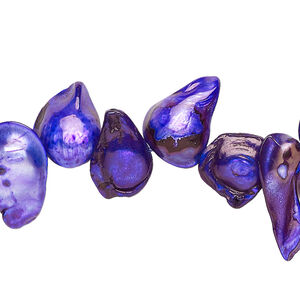 Pearl 1pkg1 cultured freshwater, 13x7mm-28x16mm baroque 15 inch ultraviolet