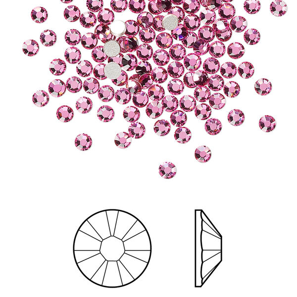 Flat back 144pk rose foil back, Crystal Passions® 2.5-2.7mm rose round SS9 2058 image number 0