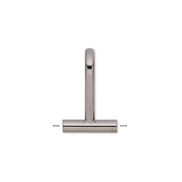 Brooch converter, horizontal, gunmetal-plated brass, 21x13.5mm. Sold per pkg of 10. image number 0
