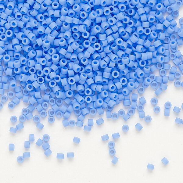 Seed bead, Delica®, glass, pkg/7.5g, #11 round, opaque matte periwinkle (DB-0760). image number 0