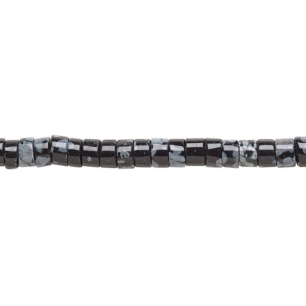 Snowflake obsidian 1pkg1, heishi bead natural 15.5-16 inch 4x2mm image number 0