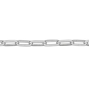 Chain, anodized aluminum, silver, 3.7mm paperclip. Sold per pkg of 25 feet.