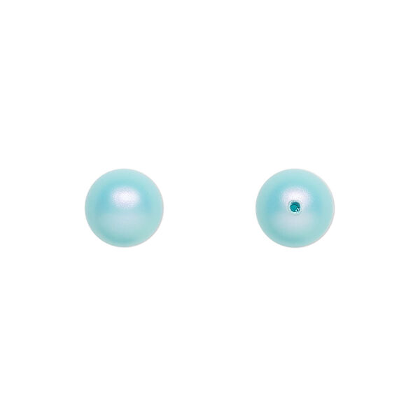 Pearl 4pk iridescent light turquoise, Crystal Passions® 8mm round 5818 image number 0
