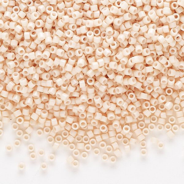 Seed bead, Delica®, glass, pkg/50g, #11 round, opaque glass enamel light peach (DB-1492-1). image number 0