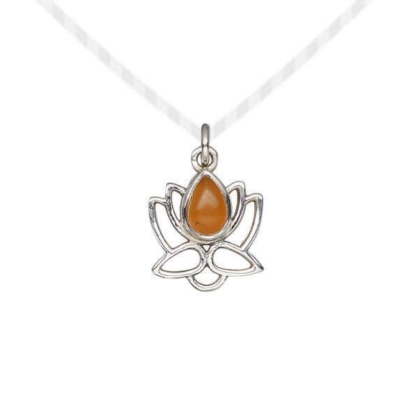 Carnelian / sterling silver 1pkg1, open lotus drop antiqued 12x12mm image number 0