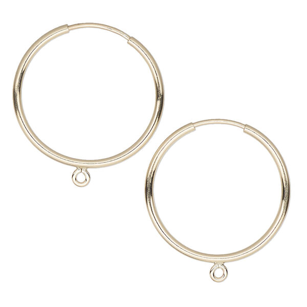 Earring hoop 1pkg2 14Kt gold-filled, 20mm / endless / closed loop, 21 gauge 1 pair image number 0