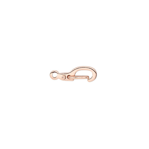 Clasp, self-closing hook, copper-plated brass, 11x5mm. Sold per pkg of 100. image number 0