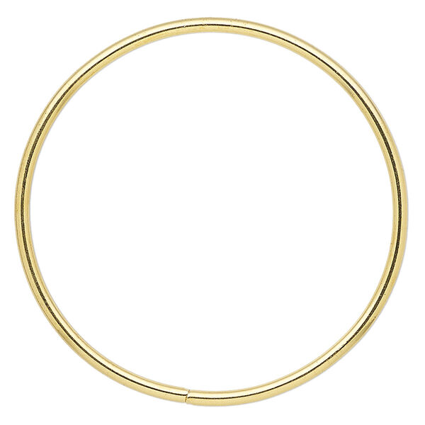 Beading hoop, gold-finished steel, 3-inch closed round. Sold per pkg of 4. image number 0