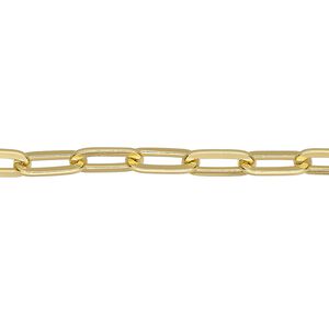 Chain, anodized aluminum, gold, 4.5mm paperclip. Sold per pkg of 25 feet.