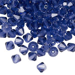 Bead 24pk tanzanite, Preciosa Czech crystal 6mm bicone