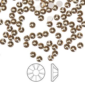 Flat back 144pk light Colorado topaz foil back, Preciosa MAXIMA Czech crystal hotfix rhinestone 3-3.2mm chaton rose round SS12