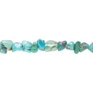 Turquoise 1pkg1, pebble / chip bead 15 inch medium