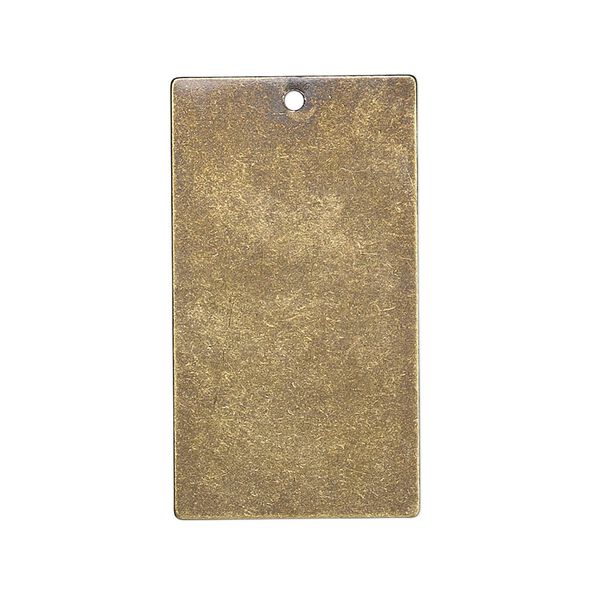 Focal, brass, 32x18mm double-sided blank flat rectangle, 26 gauge. Sold per pkg of 4. image number 0