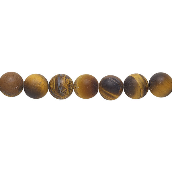 Tigereye 1pkg1, matte round bead natural B grade, 8 inch 6mm image number 0