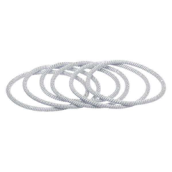 Bracelet, stretch, painted steel, white, 3mm twisted coil, 6-1/2 inches. Sold per pkg of 6. image number 0