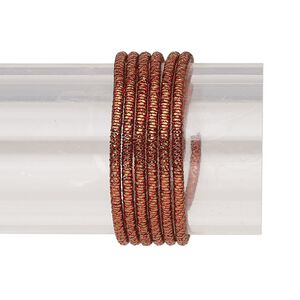 French wire, anodized copper, red and copper, 1.5mm tube. Sold per 20-gram pkg.
