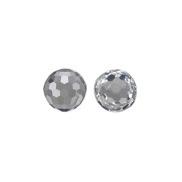 Fancy stone 2pk crystal, vintage Preciosa Czech crystal rhinestone 10mm flat back ball image number 0