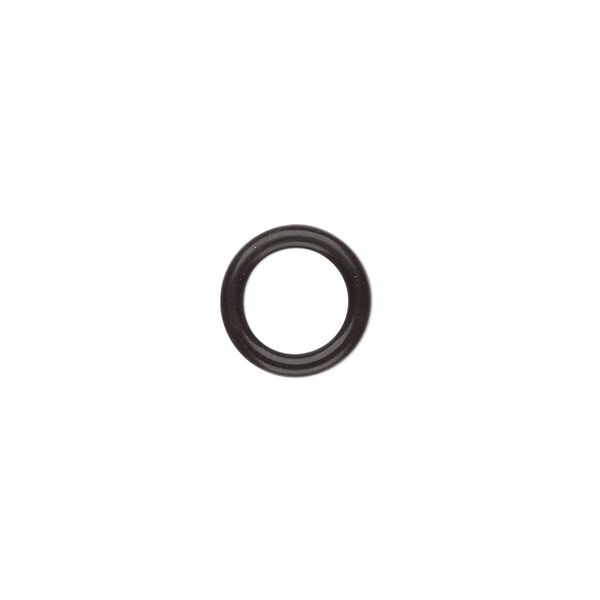 Component, Oh! Ring™, silicone, black, 12mm round with 8mm hole. Sold per pkg of 200. image number 0