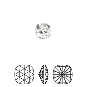 Fancy stone 2pk crystal foil back, Crystal Passions® 8mm rose cut cushion 4471