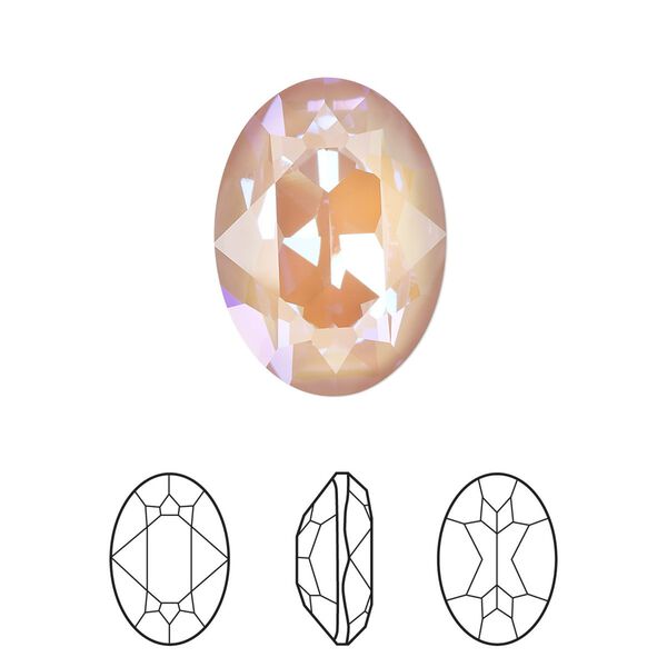 Fancy stone 48pk crystal dusty pink DeLite, Swarovski® 18mm oval 4120 image number 0
