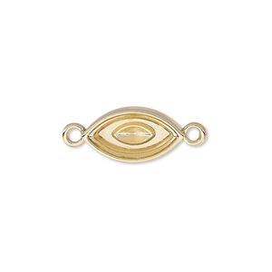 Link, Almost Instant Jewelry®, gold-plated "pewter" (zinc-based alloy), 17x9mm marquise with 15x7mm navette setting. Sold per pkg of 2.