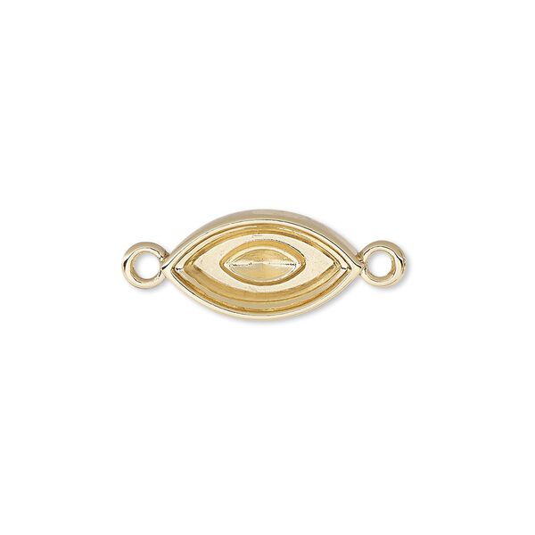 Link, Almost Instant Jewelry®, gold-plated "pewter" (zinc-based alloy), 17x9mm marquise with 15x7mm navette setting. Sold per pkg of 2. image number 0