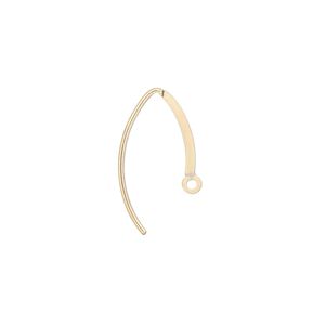 Ear wire 1pkg2 14Kt gold-filled, 16mm flat marquise / round wire / closed loop, 20 gauge 1 pair