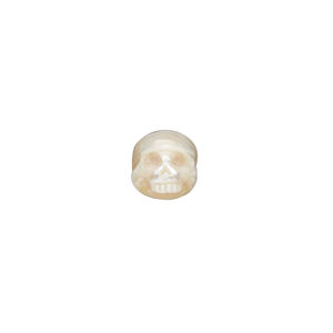 Freshwater 1pkg1, carved half skull pearl white 10x9mm cultured