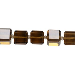 Golden quartz 1pkg5, hand-cut faceted cube bead 8mm