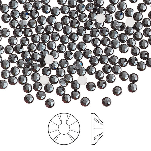 Flat back 1440pk light graphite foil back, Preciosa MAXIMA Czech crystal rhinestone 2.7-2.9mm chaton rose round SS10 image number 0