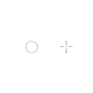 Jump ring, sterling silver, 6mm round square wire, 4.5mm inside diameter, 22 gauge. Sold per pkg of 50.