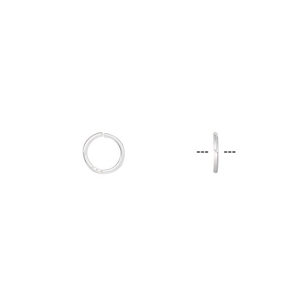 Jump ring, sterling silver, 6mm round square wire, 4.5mm inside diameter, 22 gauge. Sold per pkg of 50. image number 0