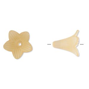 Component, acrylic, frosted orange, 22x22mm flower. Sold per pkg of 25.