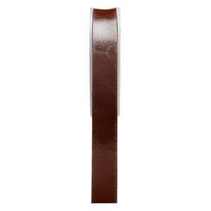 Cord, leather, brown, 20mm flat. Sold per 5-yard spool.