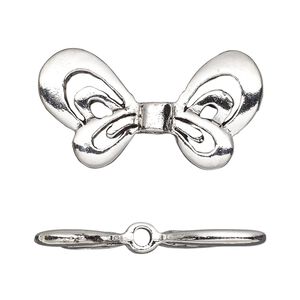 Bead, antique silver-plated pewter (tin-based alloy), 33.5x18mm open wings. Sold individually.