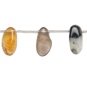 Multi-gemstone 1pkg23, top-drilled flat nugget bead small