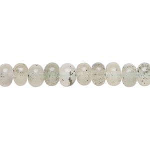Moss aquamarine 1pkg1, hand-cut rondelle bead dark 14 inch 6x4mm-7x6mm