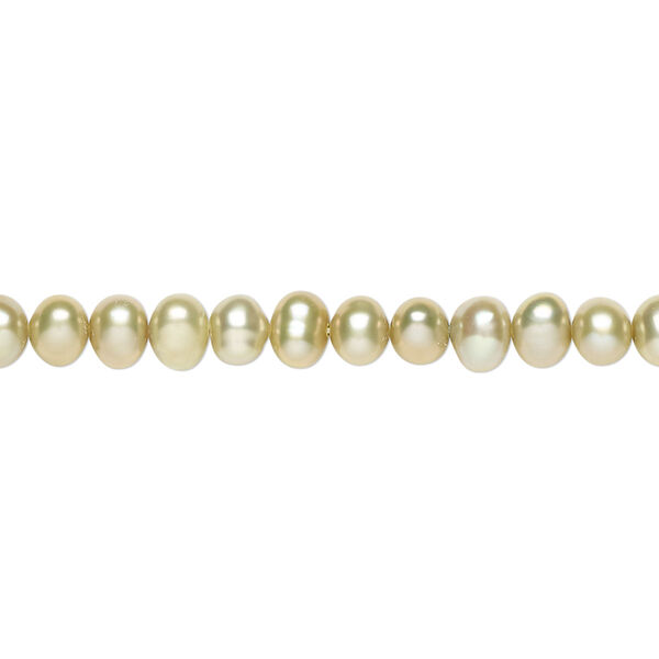 Freshwater 1pkg1, semi-round pearl C grade, 15 inch dark khaki 4-5mm cultured image number 0