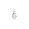 Bail, ice-pick, sterling silver and cubic zirconia, clear, 12x6mm teardrop with 7.5mm grip length. Sold individually. image number 0