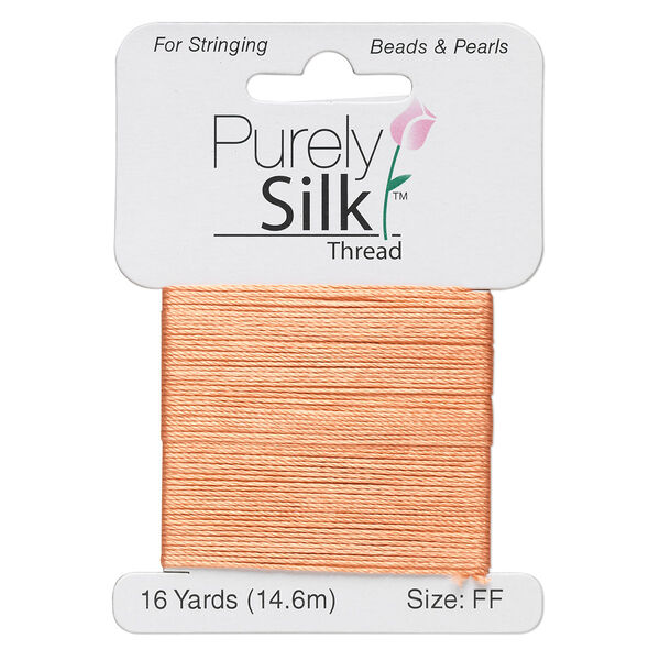 Thread, Purely Silk™, tangerine, size FF. Sold per 16-yard card. image number 0